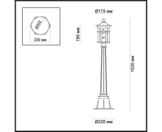 Уличный светильник Odeon Light Nature Virta 4044/1F, изображение 3