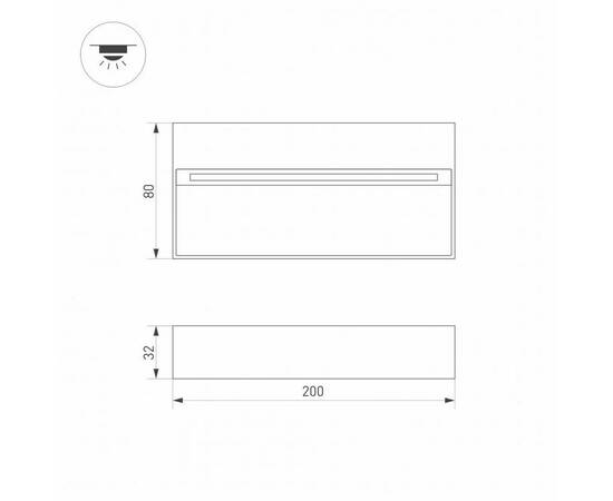 Уличный настенный светодиодный светильник Arlight LGD-Trace-S200x80-8W Warm3000 029961, изображение 2