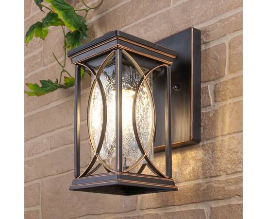Уличный настенный светильник Elektrostandard Spica D черное золото GL 1026D a048172, изображение 2