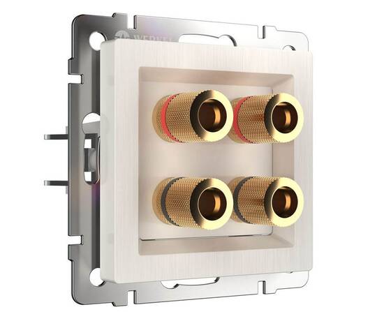 Акустическая розетка Werkel х4 перламутровый рифленый WL13-AUDIOx4 4690389124273