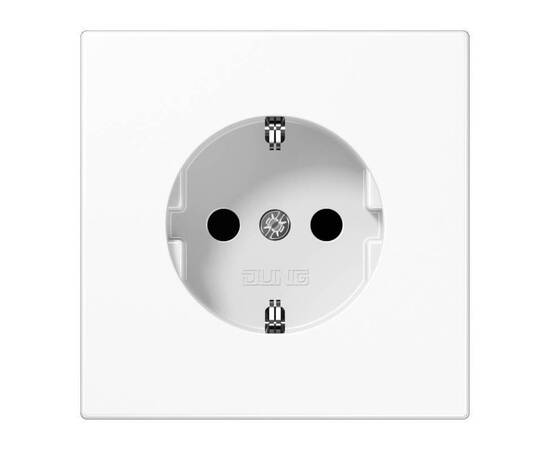 Розетка с заземлением безвинтовой зажим Jung LS 990 белая LS1520WW