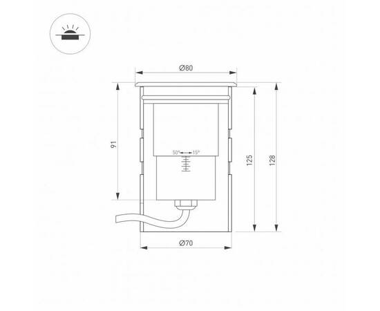 Ландшафтный светодиодный светильник Arlight ART-Ground-Zoom-R80-8W Warm3000 028065, изображение 2