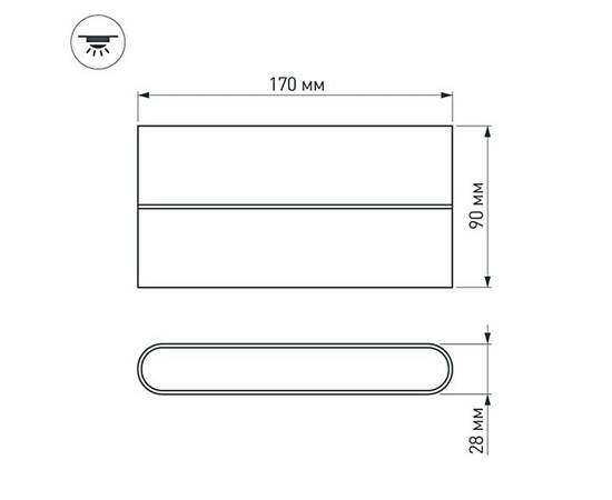 Уличный настенный светодиодный светильник Arlight SP-Wall-Flat-S170x90-2x6W Warm3000 032412, изображение 2
