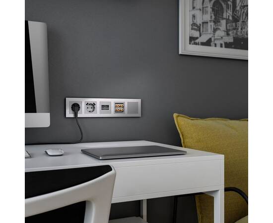 Розетка двойная Ethernet RJ-45 Werkel серебряный W1181106 4690389156489, изображение 4