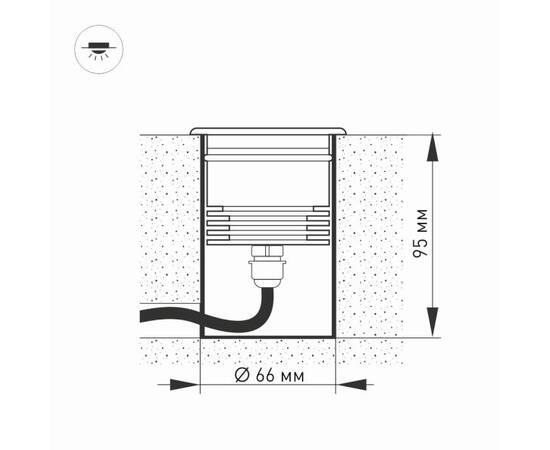 Ландшафтный светодиодный светильник Arlight LTD-Ground-Tilt-R80-9W Day4000 032213, изображение 3