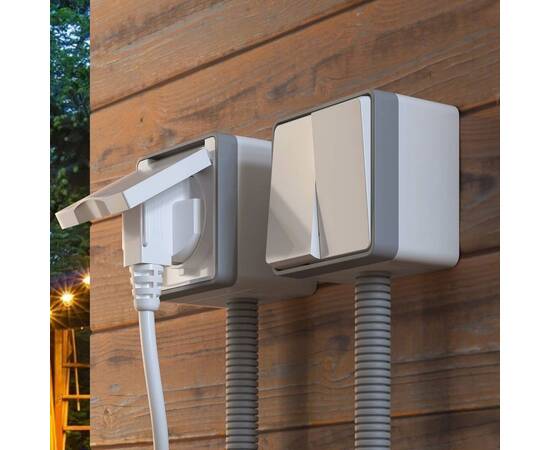 Розетка влагозащищенная с заземлением с защитной крышкой и шторками Werkel Gallant белый W5071201 4690389164583, изображение 2