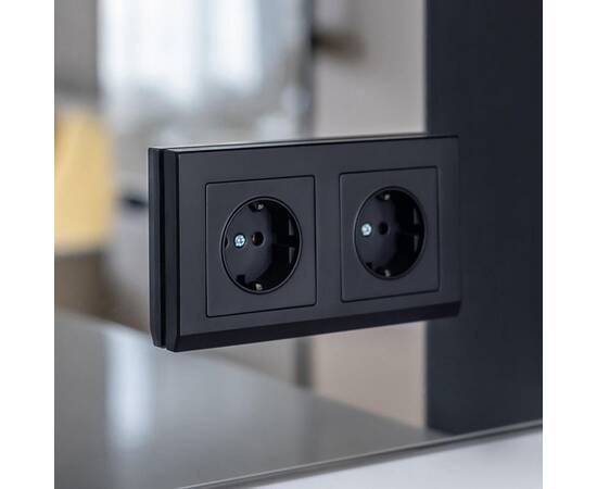 Розетка с заземлением, безвинтовой зажим Werkel черный матовый W1171308 4690389156908, изображение 6