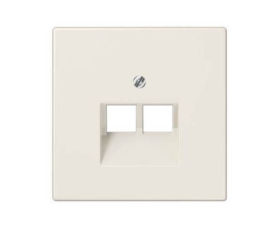 Накладка 2-ой наклонной телефонной/компьютерной розетки Jung LS 990 бежевая LS969-2UA