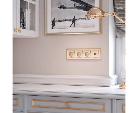 Розетка с заземлением Werkel шампань рифленый W1171010 4690389160325, изображение 3