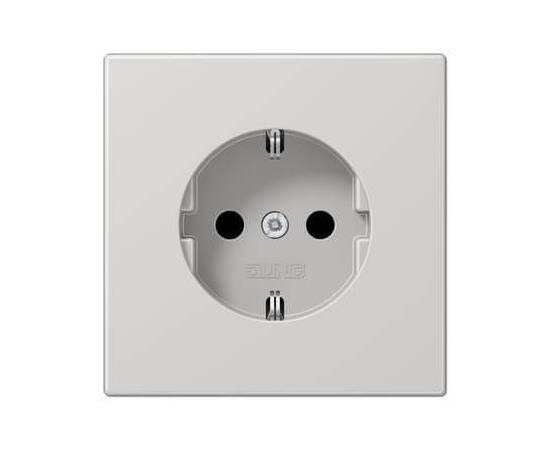 Розетка с заземлением безвинтовой зажим Jung LS 990 светло-серая LS1520LG