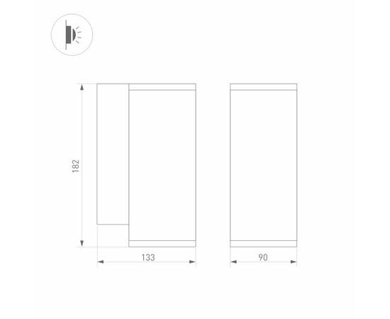 Уличный настенный светодиодный светильник Arlight LGD-Forma-Wall-R90-12W Day4000 032575, изображение 2