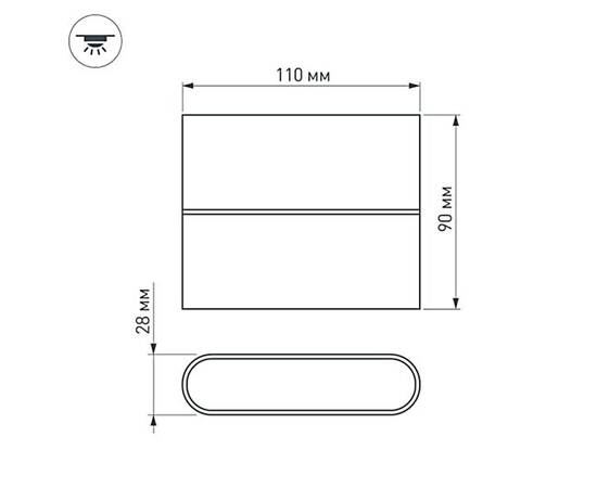 Уличный настенный светодиодный светильник Arlight SP-Wall-Flat-S110x90-2x3W Day4000 032411, изображение 2