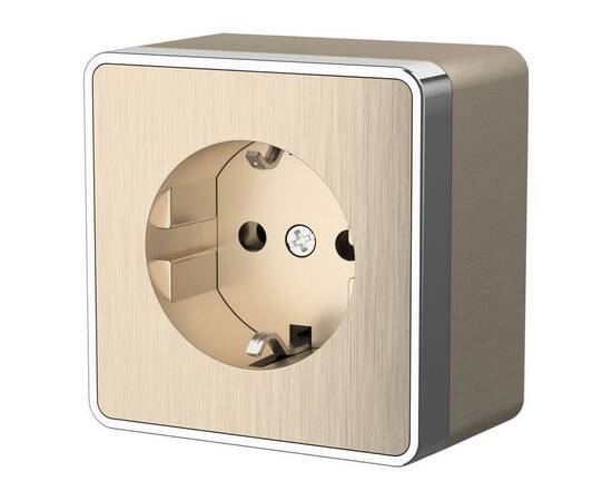 Розетка с заземлением Werkel Gallant шампань рифленый W5071010 4690389164491