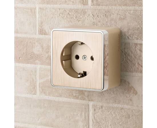 Розетка с заземлением Werkel Gallant шампань рифленый W5071010 4690389164491, изображение 2