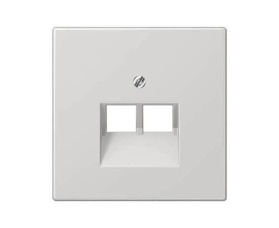 Накладка 2-ой наклонной телефонной/компьютерной розетки Jung LS 990 светло-серая LS969-2UALG