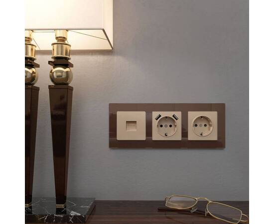 Розетка Werkel Ethernet RJ-45 шампань W1181011 4690389157479, изображение 3