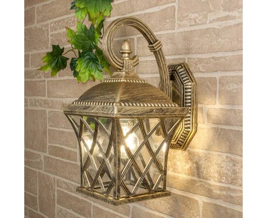 Уличный настенный светильник Elektrostandard Cassiopeya D черное золото a025295