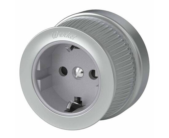 Розетка Werkel с заземлением Ретро матовый хром WL19-10-01 4690389143434