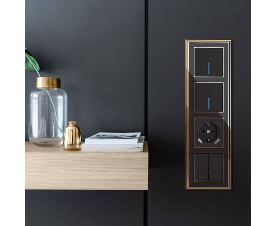 Выключатель Werkel одноклавишный проходной с подсветкой черный матовый W1112108 4690389156670, изображение 10