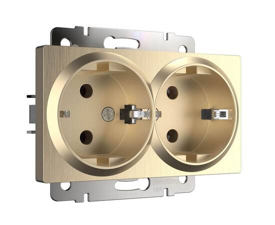 Розетка двойная Werkel шампань рифленый W1172010 4690389160585