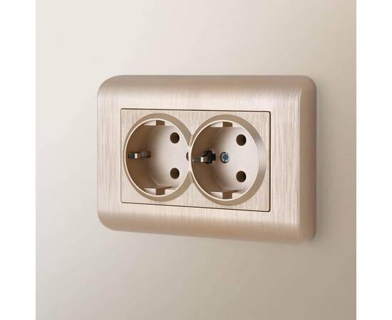Розетка двойная Werkel шампань рифленый W1172010 4690389160585, изображение 2