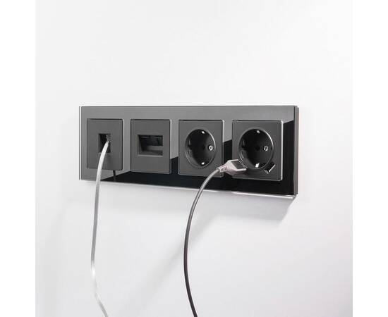 Телефонная розетка RJ-11 Werkel черный матовый W1182008 4690389156960, изображение 3