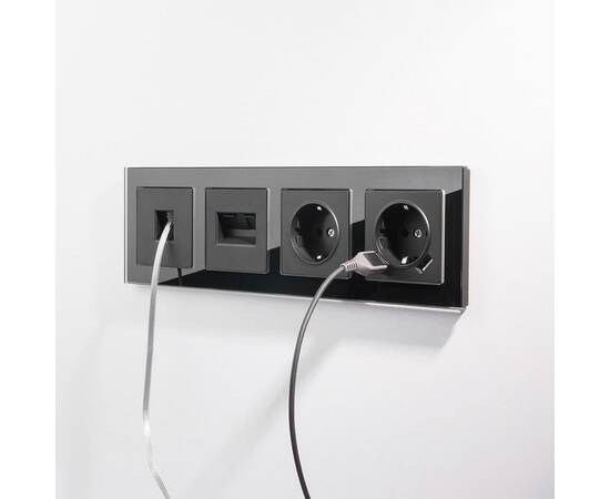 Розетка Werkel Ethernet RJ-45 черный матовый W1181008 4690389156946, изображение 3