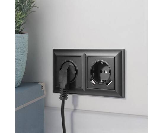 Розетка Werkel с заземлением и шторками черный матовый W1171108 4690389156885, изображение 14