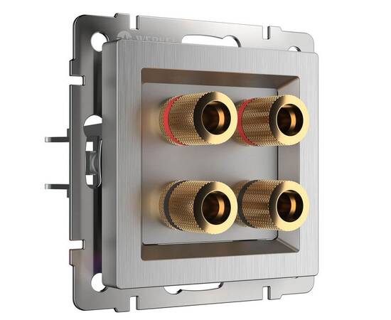 Акустическая розетка Werkel х4 серебряная рифленая WL09-AUDIOx4 4690389085024