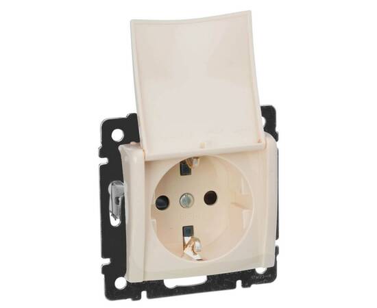 Розетка 2К+3 Legrand Valena 16A 250V с крышкой слоновая кость 774322
