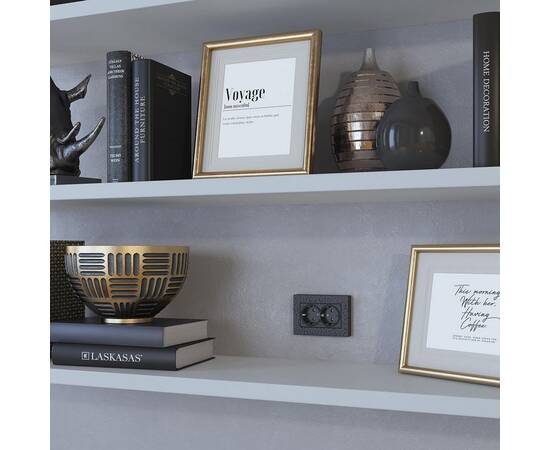 Розетка Werkel Hammer двойная с заземлением черный W1272008 4690389162961, изображение 2