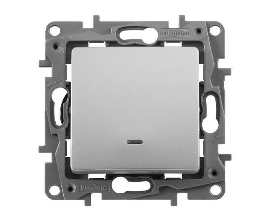 Выключатель 1-но клавишный с подсветкой, алюминий 672403, изображение 2