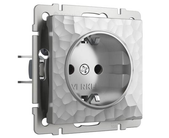 Розетка Werkel Hammer с заземлением серебряный W1271006 4690389162800