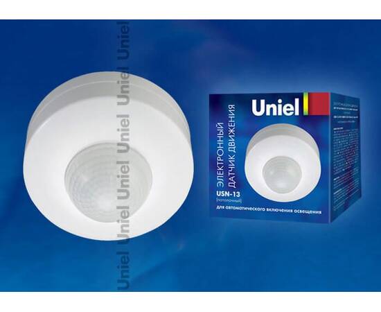 Датчик движения Uniel USN-13-360R-1200W-3LUX-12M-0,6-1,5m/s-WH 06565, изображение 2