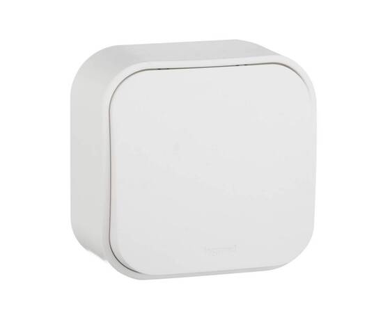 Выключатель одноклавишный кнопочный Legrand Quteo 6A 250V белый 782205