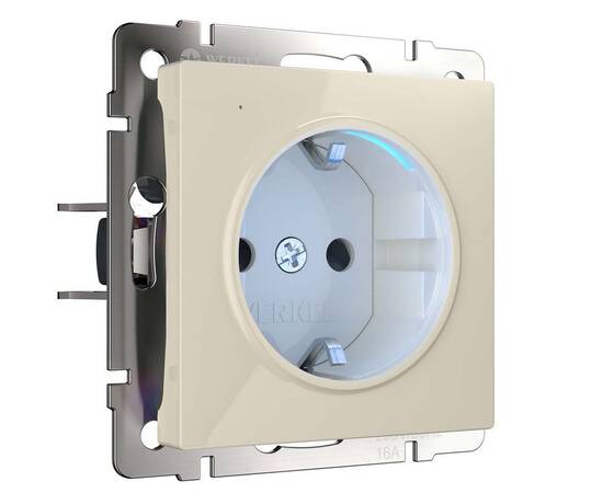 Розетка с заземлением с подветкой Werkel слоновая кость W1171403 4690389171673