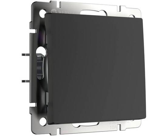 Выключатель Werkel одноклавишный проходной черный матовый W1112008 4690389156663