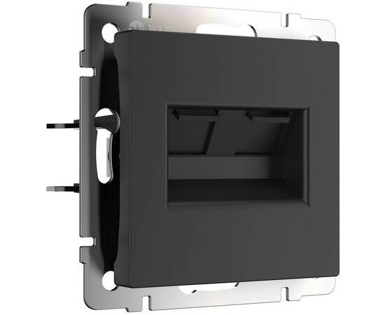 Розетка Werkel двойная Ethernet RJ-45 черный матовый W1182208 4690389157004