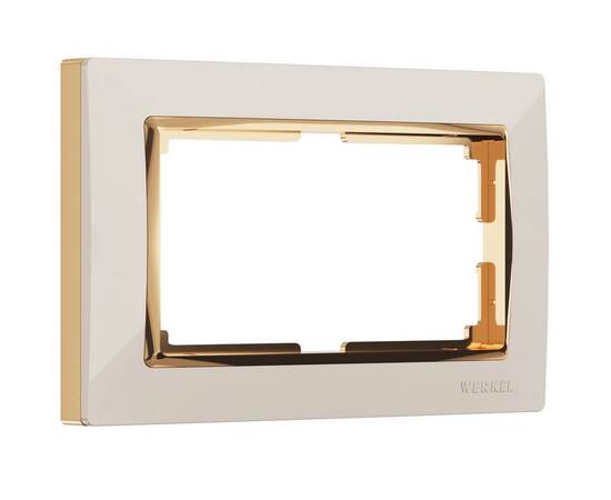 Рамка для двойной розетки Werkel Snabb слоновая кость/золото W0081932 4690389161148