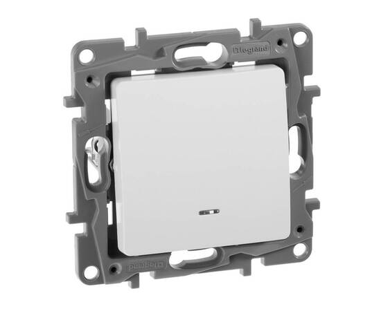 Выключатель одноклавишный Legrand Etika 10A 250V с подсветкой белый 672203