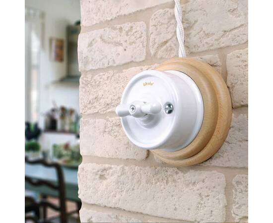 Переключатель-выключатель Werkel одноклавишный Retro белый W5612001 4690389166709, изображение 6