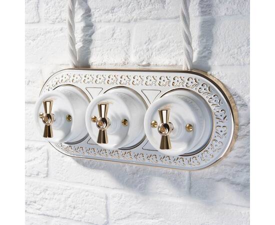 Переключатель-выключатель Werkel одноклавишный Retro белый W5612001 4690389166709, изображение 7