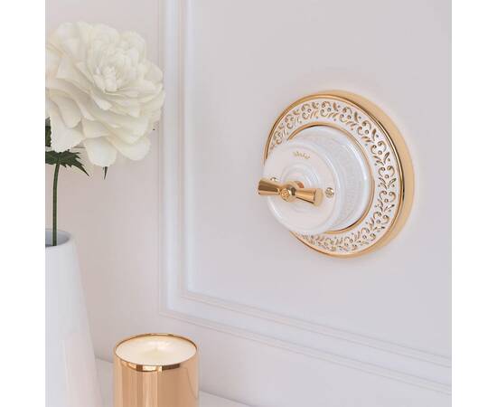 Переключатель-выключатель Werkel одноклавишный Retro белый W5612001 4690389166709, изображение 8