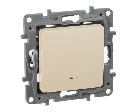Выключатель одноклавишный Legrand Etika 10A 250V с подсветкой слоновая кость 672303