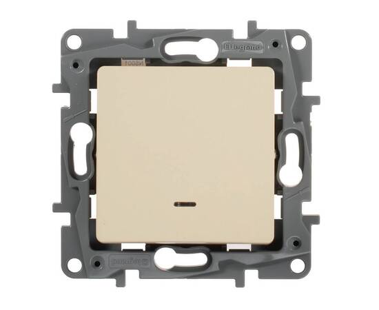 Выключатель одноклавишный Legrand Etika 10A 250V с подсветкой слоновая кость 672303, изображение 3