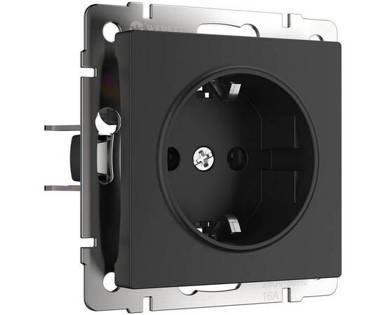 Розетка с заземлением Werkel черный матовый W1171008 4690389156878