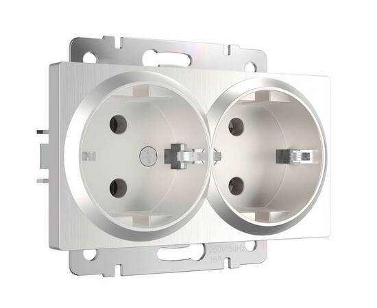 Розетка двойная с заземлением Werkel перламутровый рифленый W1172013 4690389161070