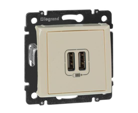 Розетка USB двойная Legrand Valena 240V/5V 2400mA слоновая кость 774170