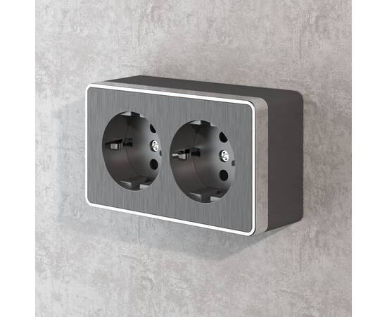 Розетка двойная с заземлением Werkel Gallant графит рифленый W5072104 4690389164675, изображение 2