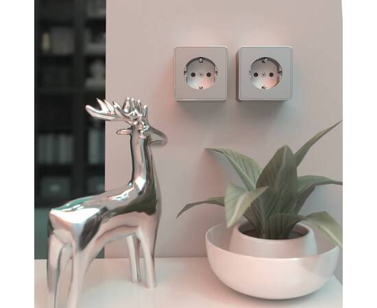 Розетка с заземлением Werkel Gallant серебряный W5071006 4690389167157, изображение 2